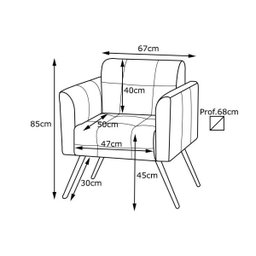 Kit 2 Poltronas Decorativa Bia Couro Natural Bege 66 - Gran Belo - 4