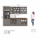 Ver imagem 4 de Kit 5 Peças Cozinha Completa Modulada com Torre Quente e Cristaleira MDF Americana Cinza/Nature