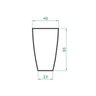 Kit 3 Vaso Planta 65x40 Oval Moderno Polietileno - CINZA CIMENTO 004 - 3