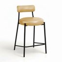 Ver imagem 2 de Kit 3 Banquetas Altas Londres PU Encosto Fixo Industrial Dourado D'Rossi