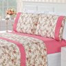 Jogo de Cama Naturale Floral Rosa Queen Micropercal 200 Fios 04 Peças - 1
