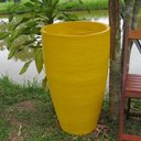 Ver imagem 1 de Kit 2 Vaso Planta 65x40 + 80x50 Oval Moderno Polietileno - AMARELO GIRASSOL 007