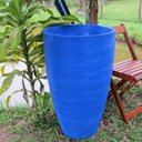 Ver imagem 1 de Kit 2 Vaso Planta 65x40 + 80x50 Oval Moderno Polietileno - AZUL ARARA 009