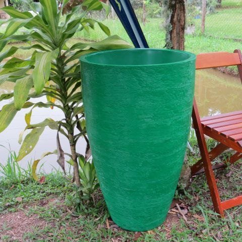 Kit 2 Vaso Planta 65x40 + 80x50 Oval Moderno Polietileno - VERDE BANDEIRA 011