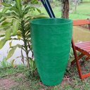 Ver imagem 1 de Kit 2 Vaso Planta 65x40 + 80x50 Oval Moderno Polietileno - VERDE BANDEIRA 011