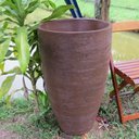Ver imagem 1 de Kit 2 Vaso Planta 65x40 + 80x50 Oval Moderno Polietileno - FERRUGEM 017