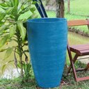 Ver imagem 1 de Kit 2 Vaso Planta 65x40 + 80x50 Oval Moderno Polietileno - AZUL TURQUESA 018