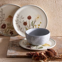 Conjunto 4 Pratos Raso Cerâmica Anastásia 27,3cm Cinza - 6
