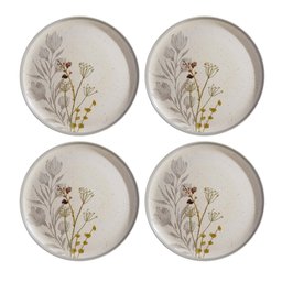 Conjunto 4 Pratos Raso Cerâmica Anastásia 27,3cm Cinza - 1