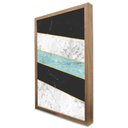 Ver imagem 3 de Quadro Decorativo Caixa Geométrico Azul e Preto Tacolado Moldura Caixa 3cm Branca com Vidro 80 X 120