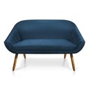 Ver imagem 3 de Kit 01 Namoradeira 02 Lugares e 01 Poltrona Giovana Suede Pés Palito Castanho - D’Rossi - Azul Marin