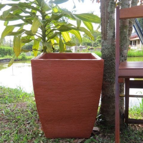 kit 4 Vaso Planta 45x35 Moderno Trapézio Polietileno - TERRACOTA 016