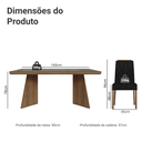 Ver imagem 4 de Conjunto Sala de Jantar Tampo de Vidro 6 Cadeiras Rustic/Oxford Pienza Madesa