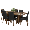 Ver imagem 3 de Conjunto Sala de Jantar Tampo de Vidro 6 Cadeiras Rustic/Oxford Pienza Madesa