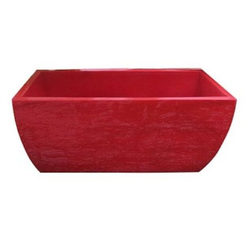 Kit 2 Vaso Planta 65x30 Jardineira Floreira Polietileno - VERMELHO PAU BRASIL 005