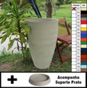 Ver imagem 2 de Kit Vaso Planta + Prato 80x50 Oval Moderno Polietileno - AREIA 001