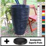 Kit Vaso Planta + Prato 80x50 Oval Moderno Polietileno - PRETO 002 - 1
