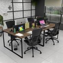 Ver imagem 6 de Estação de Trabalho Mesa Plataforma Industrial 4 Lugares Office