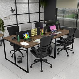 Estação de Trabalho Mesa Plataforma Industrial 4 Lugares Office - 6