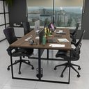 Ver imagem 4 de Estação de Trabalho Mesa Plataforma Industrial 4 Lugares Office