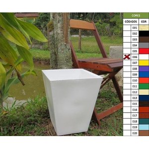Vaso Planta 35x30 Trapézio Liso Polietileno - BRANCO 006