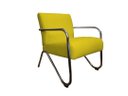 Ver imagem 3 de Kit 2 Poltronas Decorativa Bela Couro Amarelo Braço Cromado Ms Decor