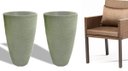 Ver imagem 2 de Kit 2 Vaso Planta 65x40 Oval Moderno Polietileno - AREIA 001