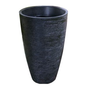 Kit 2 Vaso Planta 65x40 Oval Moderno Polietileno - PRETO 002