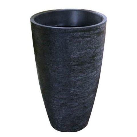 Kit 2 Vaso Planta 65x40 Oval Moderno Polietileno - PRETO 002