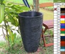 Ver imagem 2 de Kit 2 Vaso Planta 65x40 Oval Moderno Polietileno - PRETO 002