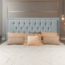 Ver imagem 1 de Cabeceira Estofada Veneza 140cm em Linho Cinza