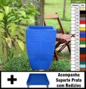 Ver imagem 1 de Kit Vaso Planta + Prato Rodízio 60x40 Moderno Trapézio Polietileno - Azul Arara 009