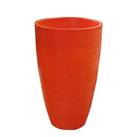 Kit 2 Vaso Planta 65x40 Oval Moderno Polietileno - LARANJA SUNSET 010
