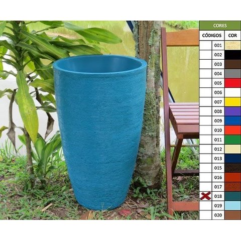 Kit 2 Vaso Planta 65x40 Oval Moderno Polietileno - AZUL TURQUESA 018
