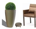 Ver imagem 1 de Kit Vaso Planta + Prato Rodízio 65x40 Oval Moderno Polietileno - Areia 001