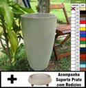 Ver imagem 3 de Kit Vaso Planta + Prato Rodízio 65x40 Oval Moderno Polietileno - Areia 001