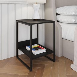 Mesa Cabeceira Industrial Preta Tókio Base Ferro Preto Cor: Preto - 1 Mesa Cabeceira Industrial Preta Tókio Base Ferro Preto Cor: Preto - 1