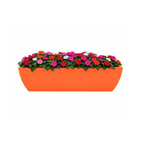 Vaso Planta 100x30 Jardineira Floreira Polietileno - Laranja Sunset 010