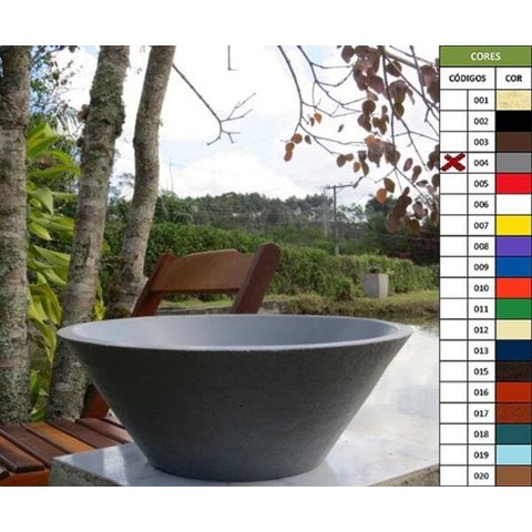 Vaso Planta 40x15 Bacia de Mesa Polietileno - CINZA CIMENTO 004