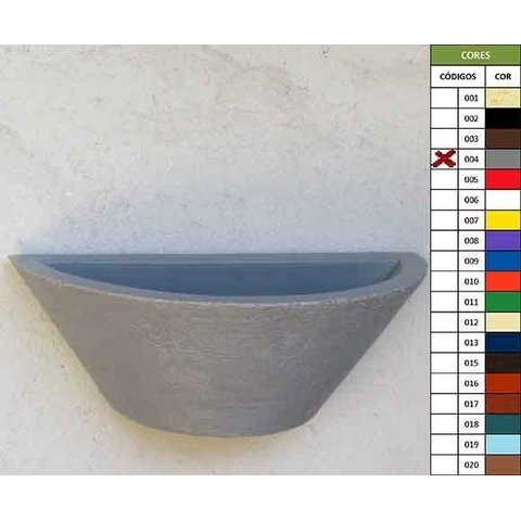 Vaso Planta 40x15 Parede Polietileno - CINZA CIMENTO 004