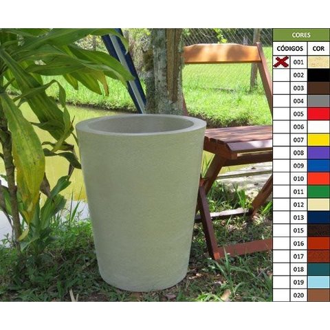 Kit 2 Vaso Planta 50x40 Redondo Cônico Polietileno - AREIA 001