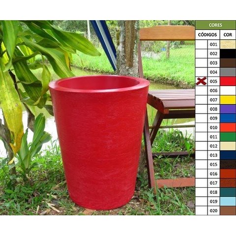 Kit 2 Vaso Planta 50x40 Redondo Cônico Polietileno - VERMELHO PAU BRASIL 005