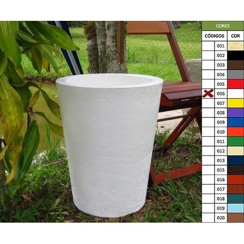 Kit 2 Vaso Planta 50x40 Redondo Cônico Polietileno - BRANCO 006