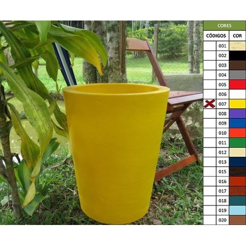 Kit 2 Vaso Planta 50x40 Redondo Cônico Polietileno - AMARELO GIRASSOL 007