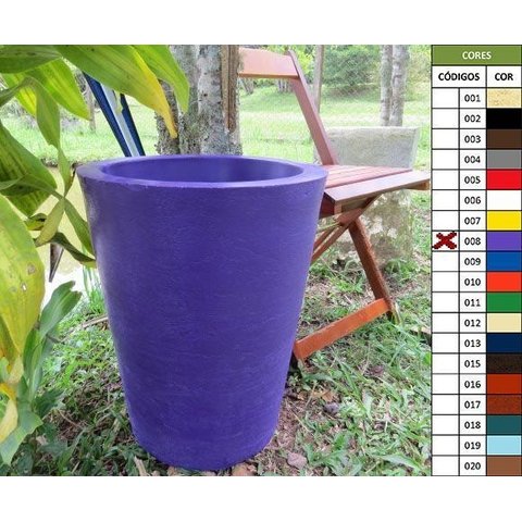 Kit 2 Vaso Planta 50x40 Redondo Cônico Polietileno - LILAS VIOLETA 008