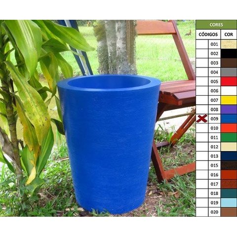 Kit 2 Vaso Planta 50x40 Redondo Cônico Polietileno - AZUL ARARA 009