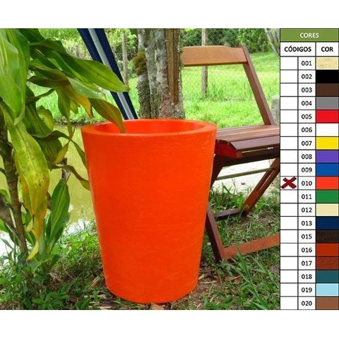 Kit 2 Vaso Planta 50x40 Redondo Cônico Polietileno - LARANJA SUNSET 010