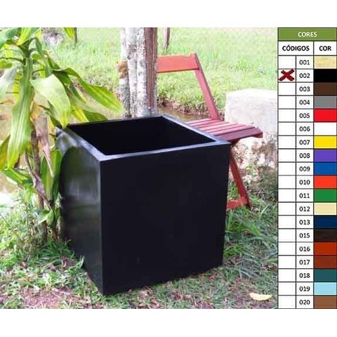 Vaso Planta 50x50 Quadrado Polietileno - PRETO 002