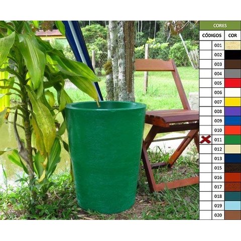 Kit 2 Vaso Planta 50x40 Redondo Cônico Polietileno - VERDE BANDEIRA 011