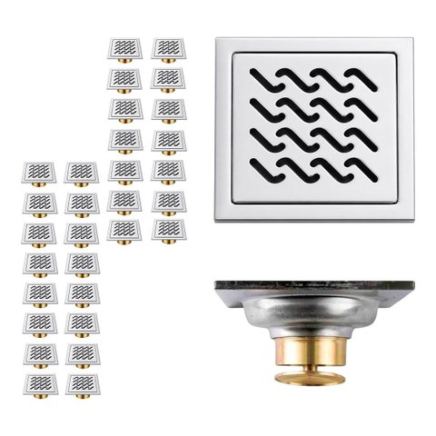 Ralo 10x10 Inox Anti Odor Banheiro Kit 30 Uni Lavabo Anti Inseto Jardim Quintal Seguro Higienico Res